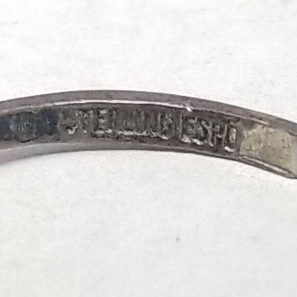 Vintage Sterling Silver Three Blue Band, ESPO, Size 6 Band, Estate - Picture 3 of 8